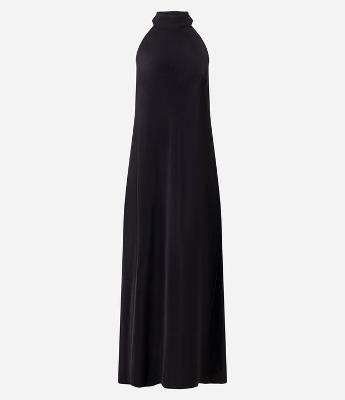 Vestido Longo Frente Única em Cetim com Amarração