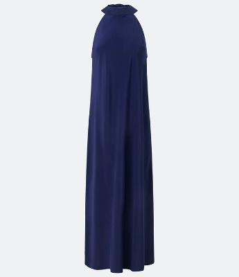 Vestido Longo Frente Única em Cetim com Amarração