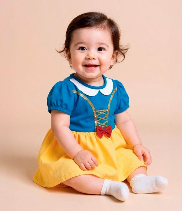 Vestido Body Infantil com Estampa Branca de Neve - Tam 0 a 18 meses - 2