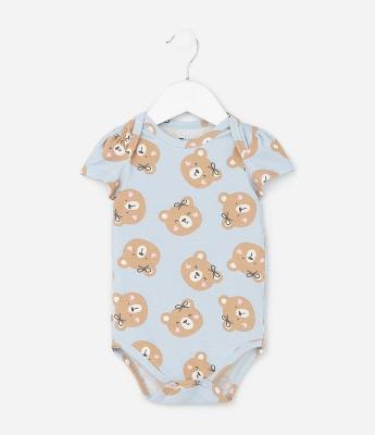 Body Infantil com Estampa de Ursinho - Tam 0 a 18 Meses