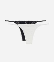 Kit 02 Calcinhas String Fio Duplo com Textura Furadinha e Detalhe de Renda - 1