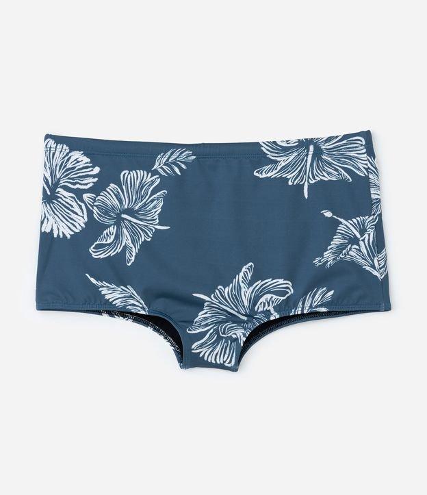 Sunga em Microfibra com Estampa de Folhagem e Cordão Interno - 1