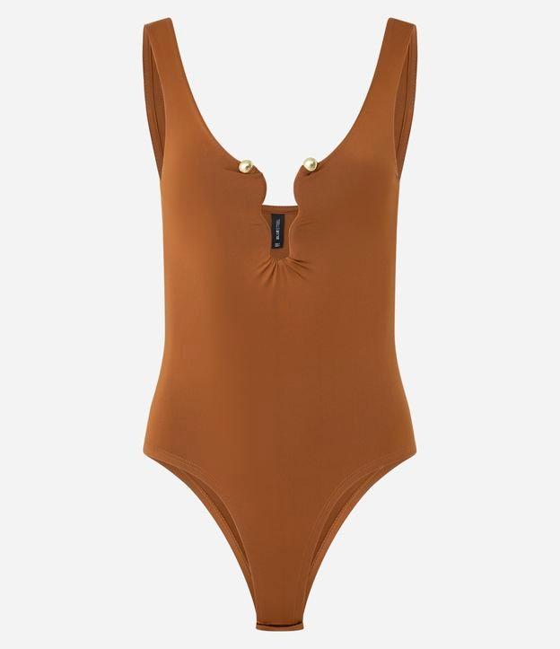 Body em Microfibra com Aviamento Forrado no Busto - 1