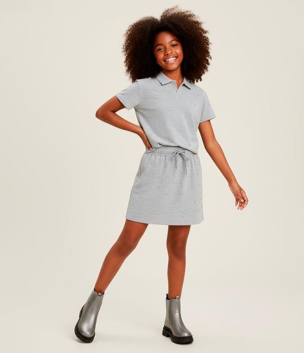 Saia Infantil em Moletinho com Brilhos Aplicados - Tam 5 a 14 Anos - 2