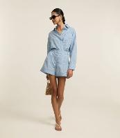 Short em Tricoline com Estampa Listras a Fio Tinto e Aplicação de Pérolas - 2