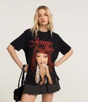 Camiseta em Algodão com Estampa e Lettering Jennie Ruby - 1