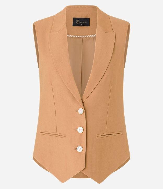 Colete Alfaiatado Longo em Viscose com Barra V - 1