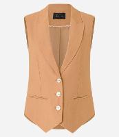 Colete Alfaiatado Longo em Viscose com Barra V - 1