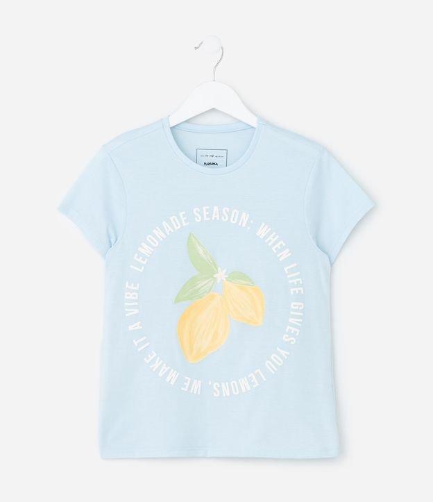 Camiseta Regular Infantil com Estampa de Limão Siciliano - Tam 5 a 14 anos - 1
