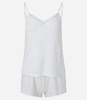 Pijama Short Doll em Peach Touch com Alcinha e Estampa de Mini Coração - 2