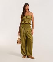 Calça Aladim em Viscolinho com Cós Largo em V - 1