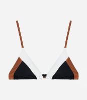 Biquíni Top Cortininha em Microfibra com Bloco de Cor e Aviamento - 1