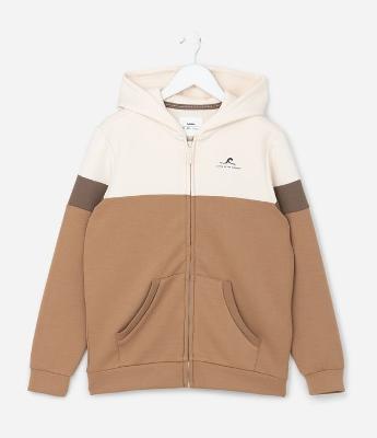 Jaqueta Infantil em Techfleece com Recortes e Bolsos - Tam 5 a 14 Anos