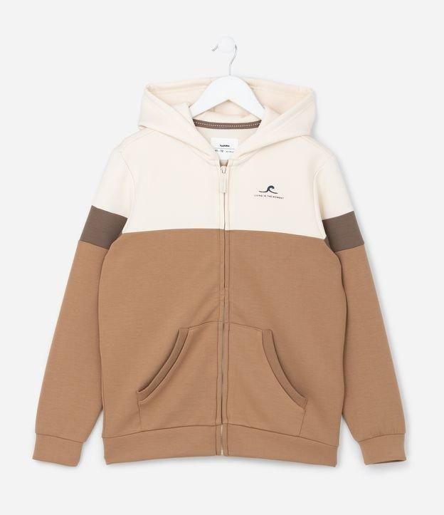 Jaqueta Infantil em Techfleece com Recortes e Bolsos - Tam 5 a 14 Anos - 1