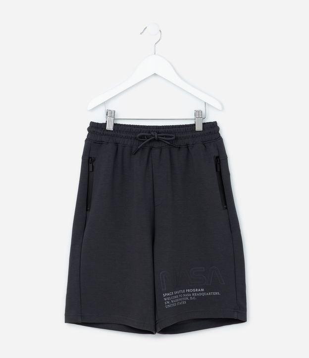Bermuda Infantil com Bolsos e Estampa NASA - Tam 5 a 14 Anos - 1