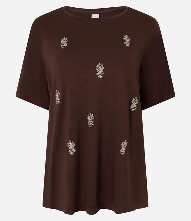Blusa em Viscose com Bordados de Abacaxis - 1