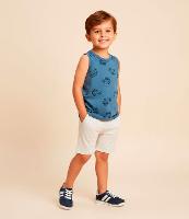 Conjunto Infantil com Estampa de Carros e Listras - Tam 1 a 6 Anos - 2