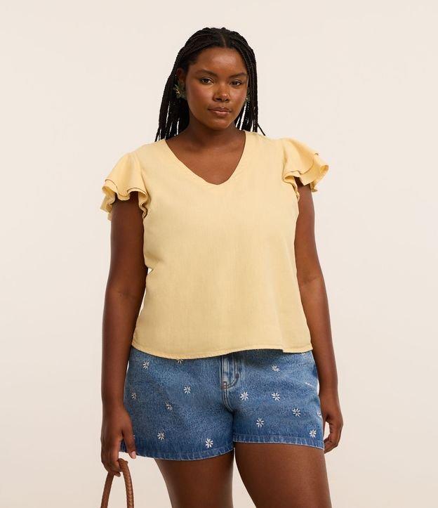 Blusa Evasê em Sarja com Manga Dupla - 2