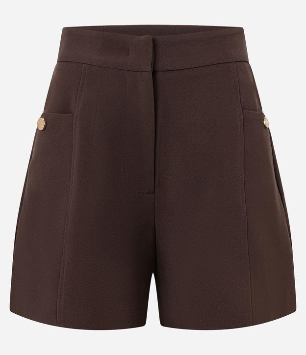 Short Alfaitado Cintura Alta com Bolsos Laterais - 1