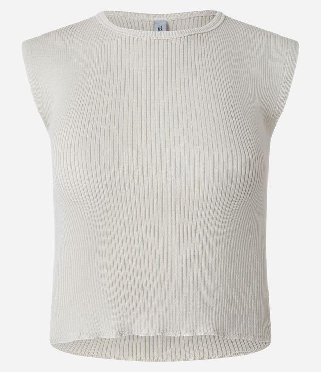 Blusa Curta em Tricô com Ombro Caído - 1