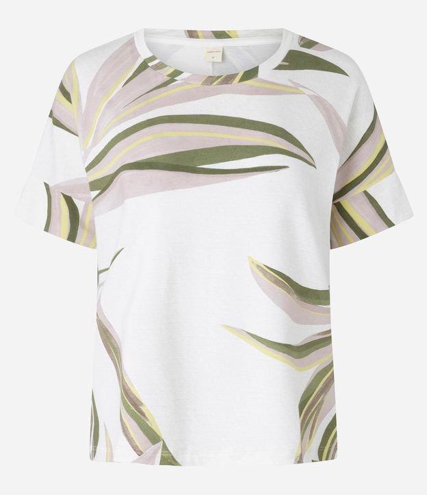 Blusa em Viscose com Estampa de Folhagem - 1