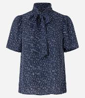 Blusa em Chiffon com Gola Laço e Estampa Geométrica - 1