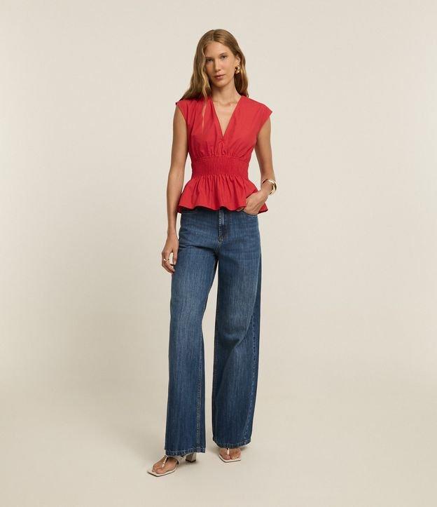 Blusa Peplum com Lastex na Cintura - 1