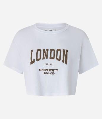 Camiseta Boxy Esportiva em Poliamida Texturizada com Estampa London