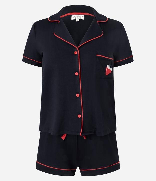 Pijama Short Doll Americano com Bordado de Moranguinho - 1