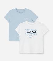 Kit 02 Blusas Infantis em Algodão com Estampa Lettering 1996 - Tam 5 a 14 Anos - 1