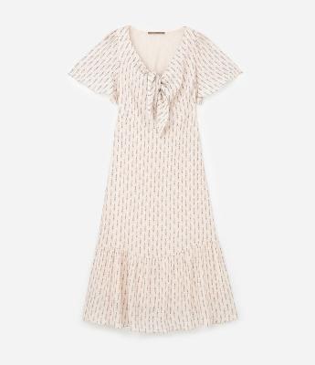 Vestido Longo em Viscose com Amarração e Estampa Étnica Curve & Plus Size