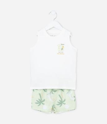 Conjunto Infantil com Estampa de Praia - Tam 1 a 6 Anos