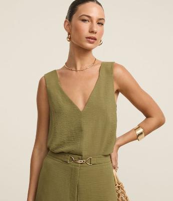 Blusa sem Manga Airflow com Detalhe em Pesponto