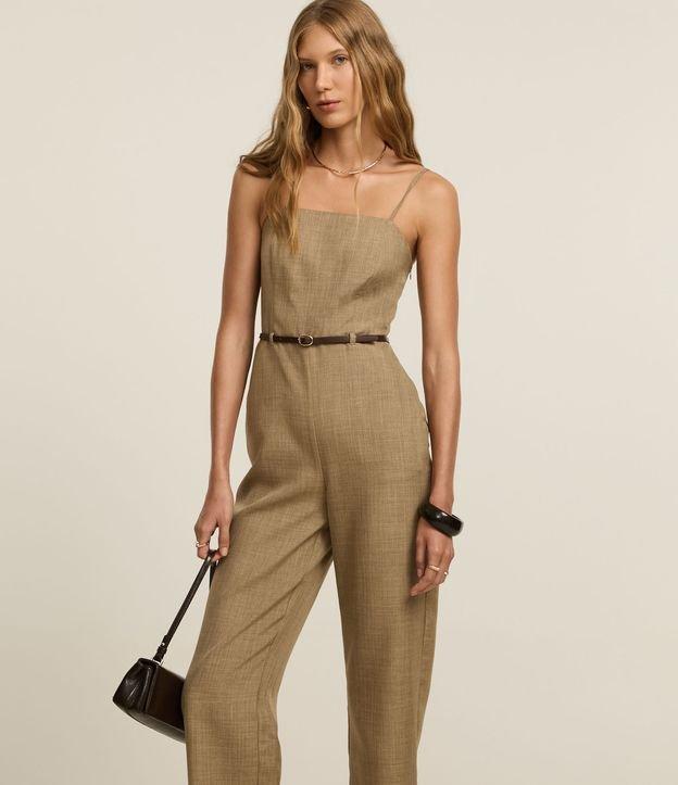 Macacão Alfaiataria com Alça Fina e Cinto de PU - 2