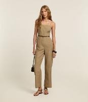 Macacão Alfaiataria com Alça Fina e Cinto de PU - 3