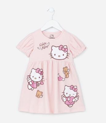 Vestido Infantil Anarruga Hello Kitty - Tam 1 a 6 Anos