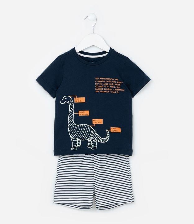 Pijama Curto Infantil com Estampa de  Dinossauro - Tam 2 a 4 Anos - 1