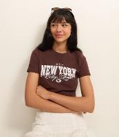 Blusa New T-shirt em Cotton com Estampa New York - 1