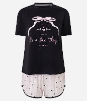 Pijama Short Doll em Algodão com Estampa de Laço - 1