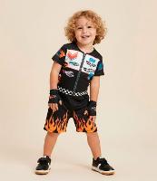 Macacão Infantil com Luva e Estampa Hot Wheels - Tam 3 a 8 Anos - 2