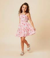 Vestido Infantil Maquinetado com Cut Out e Estampa Floral - Tam 7 a 14 Anos - 2