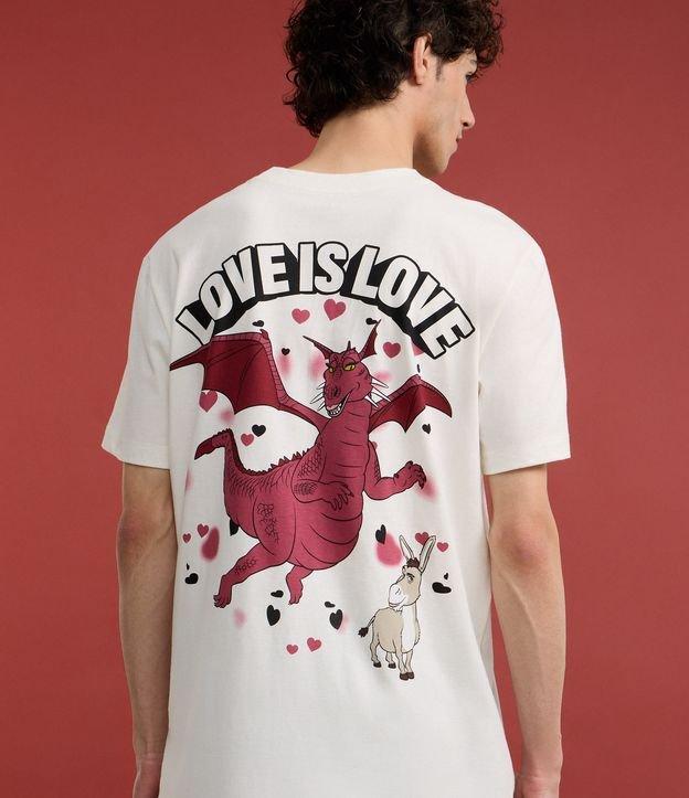 Camiseta Comfort em Algodão com Estampa Shrek e Lettering Love Is Love - 3