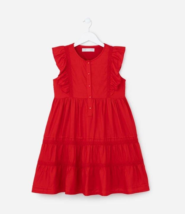 Vestido Infantil com Detalhes em Renda - Tam 5 a 14 Anos - 1