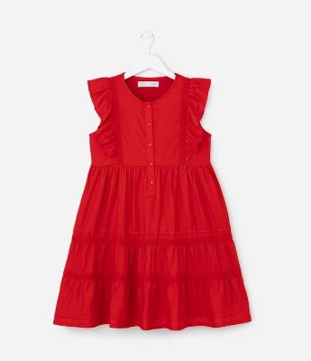 Vestido Infantil com Detalhes em Renda - Tam 5 a 14 Anos