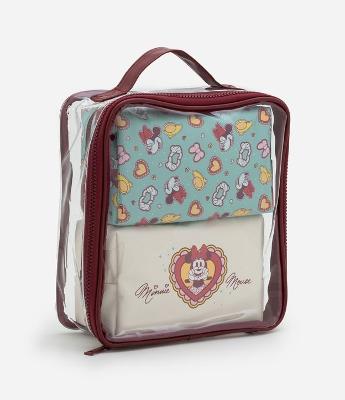 Kit 03 Necessaires em PVC com Estampas Minnie Mouse
