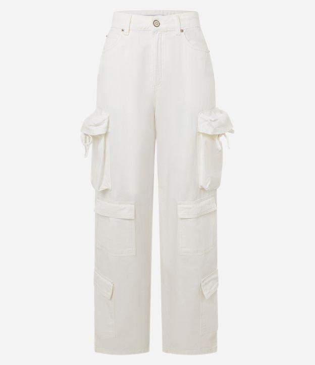 Calça Baggy em Sarja com Bolsos Cargo Diferenciados - 2