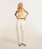 Calça Baggy em Sarja com Bolsos Cargo Diferenciados - 3