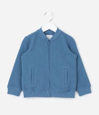 Jaqueta Bomber Infantil Texturizada - Tam 1 a 6 Anos