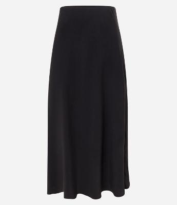 Saia Slip Longa em Cupro com cós Alfaiatado