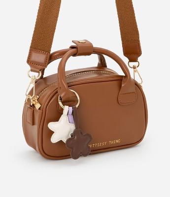 Bolsa Transversal Infantil com Chaveiro Estrelinhas - Tam Único